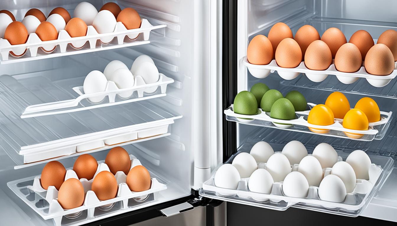 4 Tiers Egg Holder for Fridge - Auto Rolling Fridge Egg Organizer,