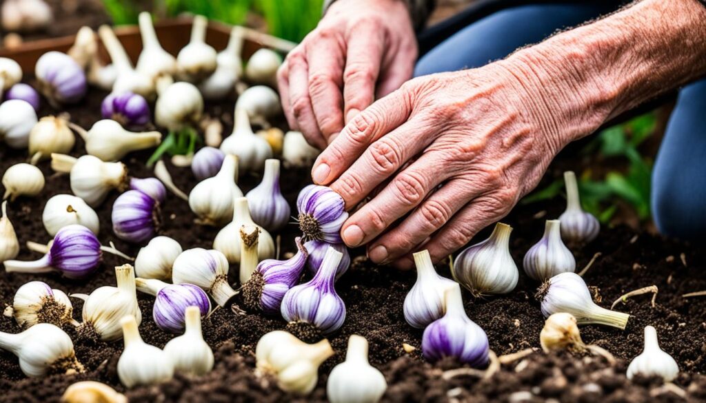 planting garlic bulbs