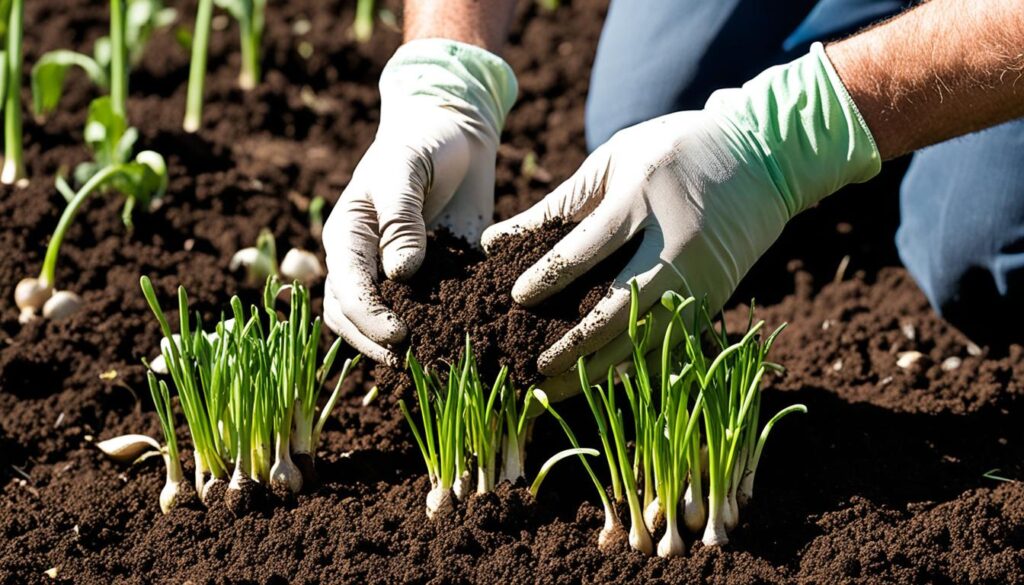 planting garlic in soil