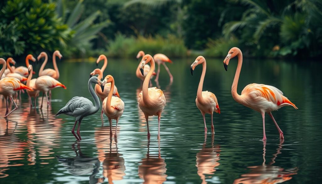 flamingos are born grey and turn pink from their diet