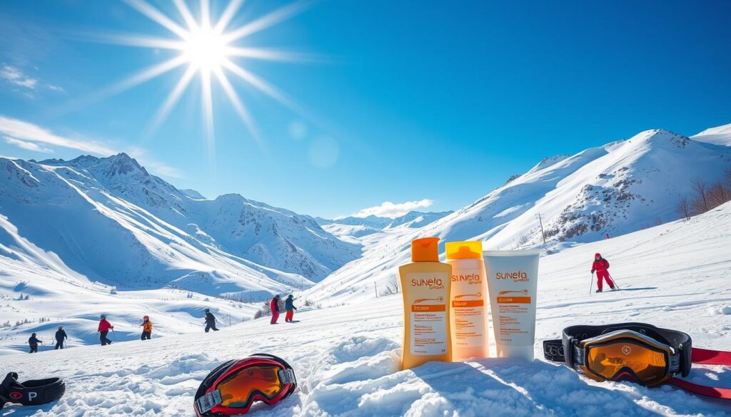 Skiing sunscreen